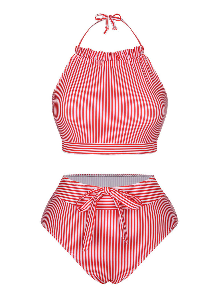 Costumi con nodo a righe rosso e bianco anni '30