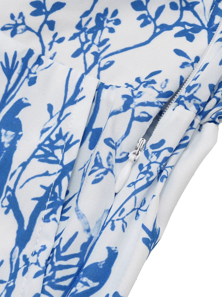 2PCS camicetta dolman tinta unita e pantaloni floreali anni '30