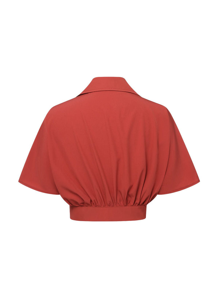 2PCS camicetta dolman tinta unita e pantaloni floreali anni '30