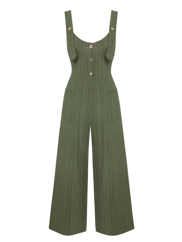 Tuta lunga ampia plissettato verde militare anni '30