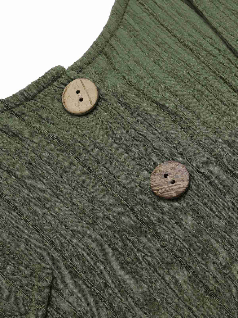Tuta lunga ampia plissettato verde militare anni '30