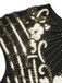 Abito nero maniche a cappuccio nappe paillettes anni '20