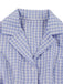 Abito plaid senza maniche con revers azzurro chiaro anni '40