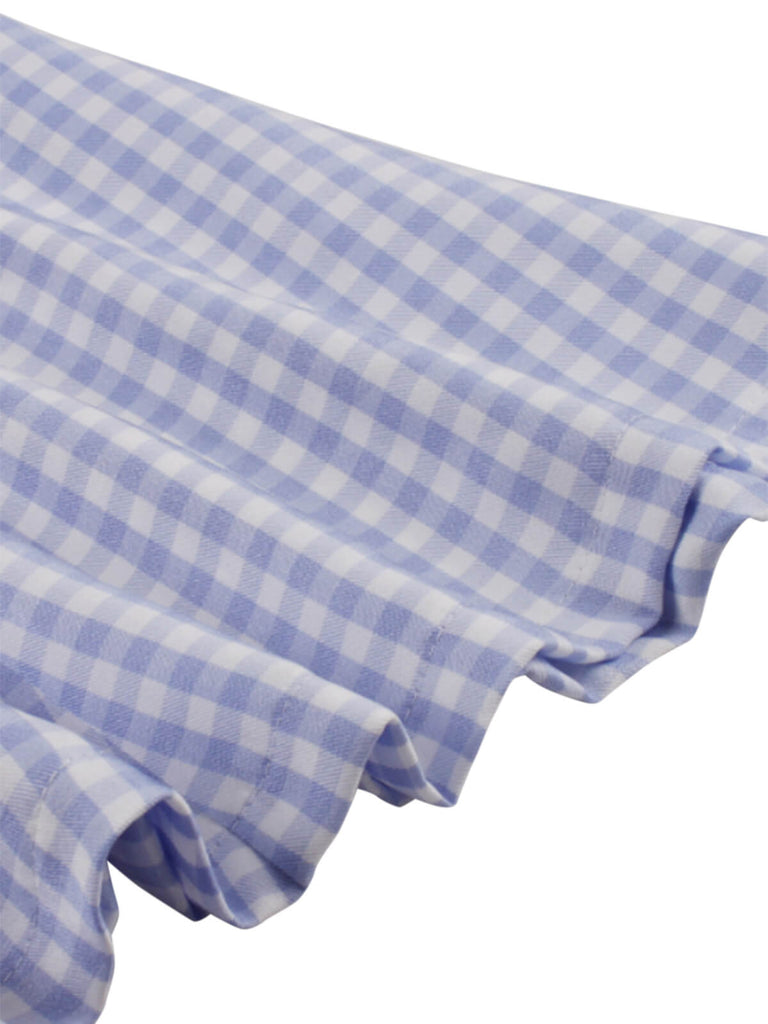 Abito plaid senza maniche con revers azzurro chiaro anni '40
