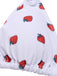 Set bikini a fragola lacci scollo all'americana bianco anni '60