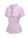 Camicetta con revers a pois color lavanda anni '40