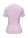 Camicetta con revers a pois color lavanda anni '40
