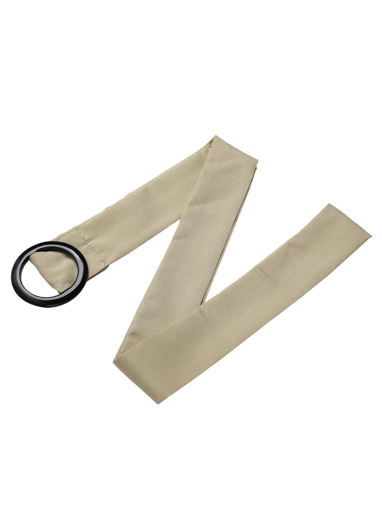 Abito stampa floreale colletto a camicia beige anni '40