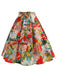 Gonna a ruota con dipinto vintage multicolore anni '50