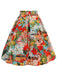 Gonna a ruota con dipinto vintage multicolore anni '50