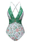 Costumi intero floreale con spalline sottili verde anni '50