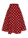 Gonna a ruota a pois rosso anni '50