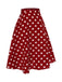 Gonna a ruota a pois rosso anni '50