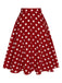 Gonna a ruota a pois rosso anni '50