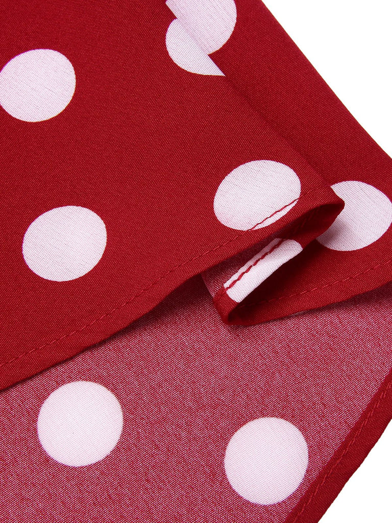 Gonna a ruota a pois rosso anni '50
