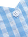 2PCS top volant e gonna fiocco scozzese blu anni '60