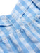 2PCS top volant e gonna fiocco scozzese blu anni '60