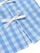 2PCS top volant e gonna fiocco scozzese blu anni '60