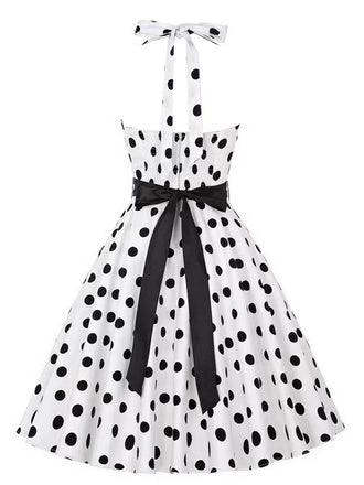 [Prevendita]Abito cintura e pois a contrasto bianco anni '50