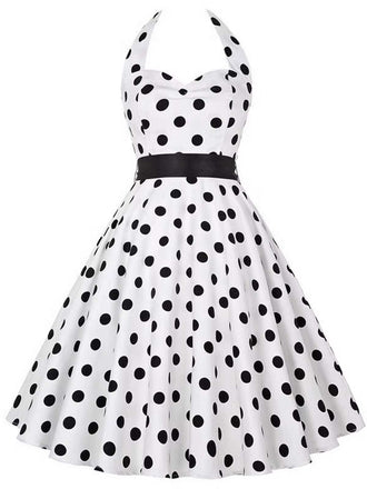 [Prevendita]Abito cintura e pois a contrasto bianco anni '50