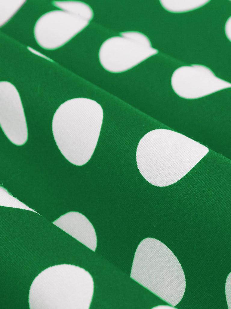 Abito a pois a maniche corte con patchwork anni '50