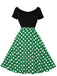 Abito a pois a maniche corte con patchwork anni '50