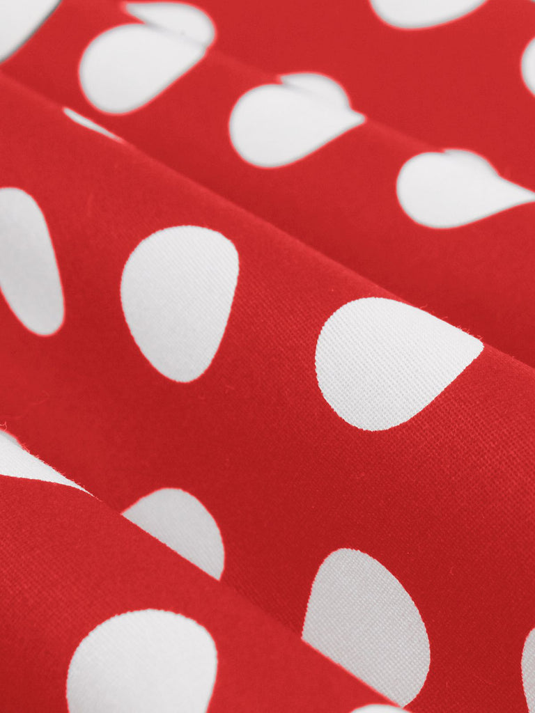 Abito a pois a maniche corte con patchwork anni '50