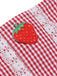 Tuta corta a fragola plaid spalline sottili rosso anni '50