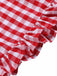 Tuta corta a fragola plaid spalline sottili rosso anni '50