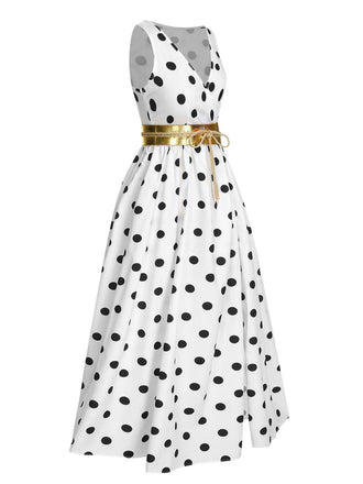 Abito con spacco alto cintura e scollo a V anni '30