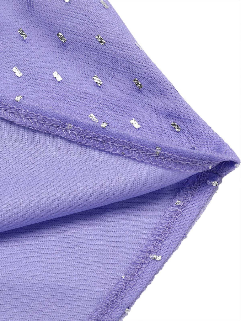Abito con frange e spalline sottili viola anni '60
