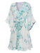 Abito in chiffon floreale scollo a V bianco anni '60