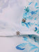 Abito in chiffon floreale scollo a V bianco anni '60