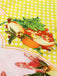 Abito midi con stampa di limone multicolore anni '40