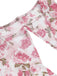 Abito scollo a V floreale rosa anni '50