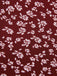 Abito fiori a fiorellini con scollo a V bordeaux anni '40