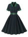 Abito con revers in tartan Blackwatch verde anni '50
