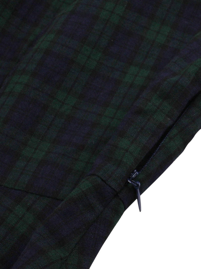 Abito con revers in tartan Blackwatch verde anni '50