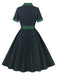 Abito con revers in tartan Blackwatch verde anni '50