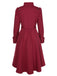 Cappotto con bottoni e collo alto in tinta unita anni '50