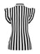 2PCS Camicetta colletto a righe e pantaloni bretelle nero anni '30