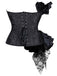 Corsetto stempunk patchwork in pizzo arricciato nero anni '70