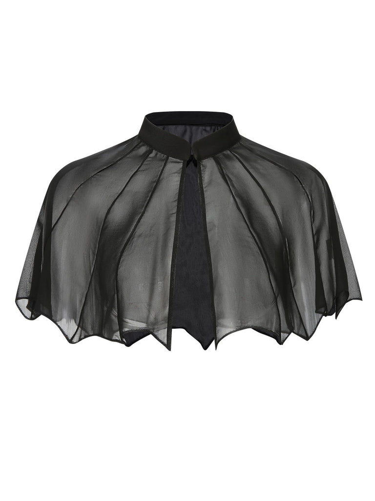 Abito due pezzi maniche dolman mantella trasparente anni '50