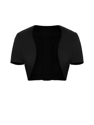 Giacca corta con fiocco tinta unita nero anni '50