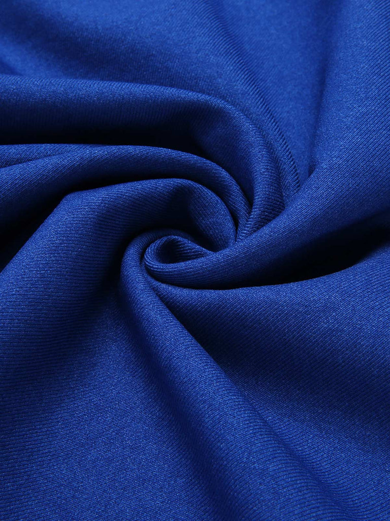 Abito a tubino giornale e fascia blu scuro anni '60