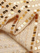 Abito con paillettes e scollo a V profondo beige anni '70