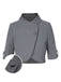 Cappotto corto con collo alto e bottoni grigio chiaro anni '50