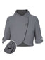 Cappotto corto con collo alto e bottoni grigio chiaro anni '50