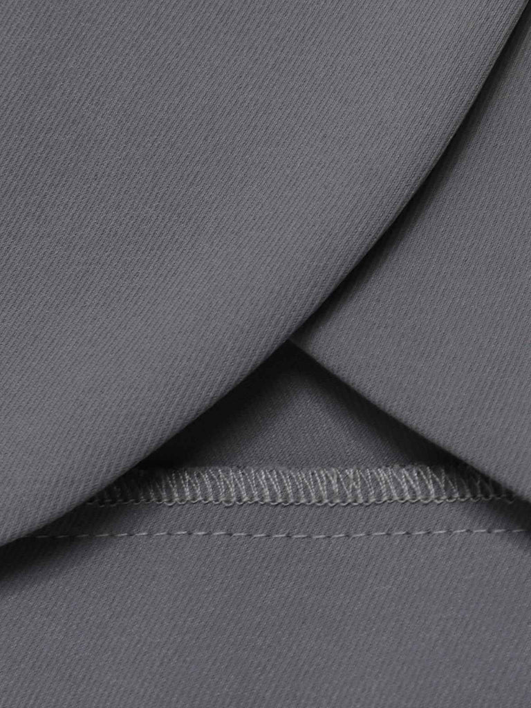 Cappotto corto con collo alto e bottoni grigio chiaro anni '50