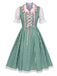 2PCS Top e abito a quadri e grembiule Oktoberfest anni '50